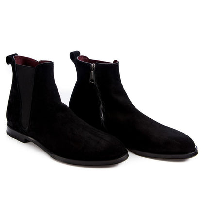Black Calfskin Men Ankle Boot-Dolce & Gabbana-LabelTerrace.com