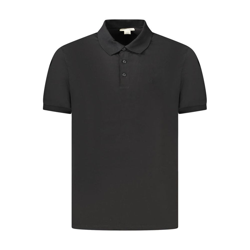 Black Cotton Men Polo Shirt