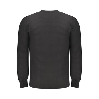 Black Cotton Men Sweater-Hugo Boss-LabelTerrace.com