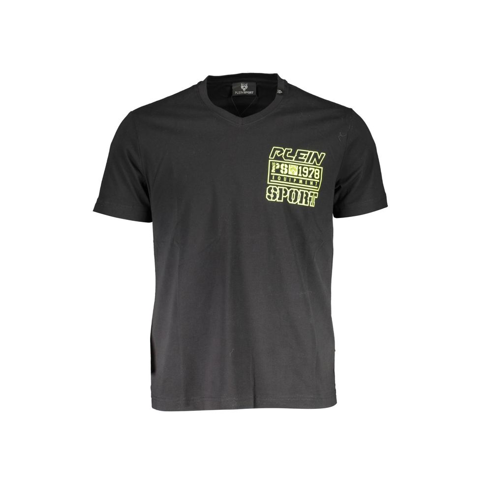 Black Cotton Men T-Shirt-Plein Sport-LabelTerrace.com