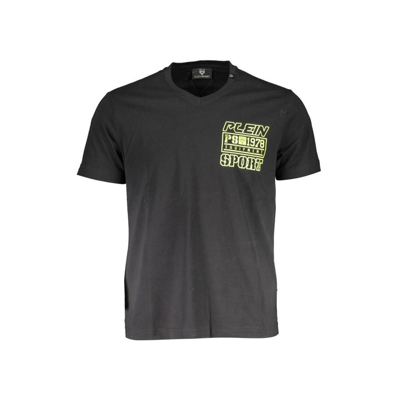 Black Cotton Men T-Shirt-Plein Sport-LabelTerrace.com