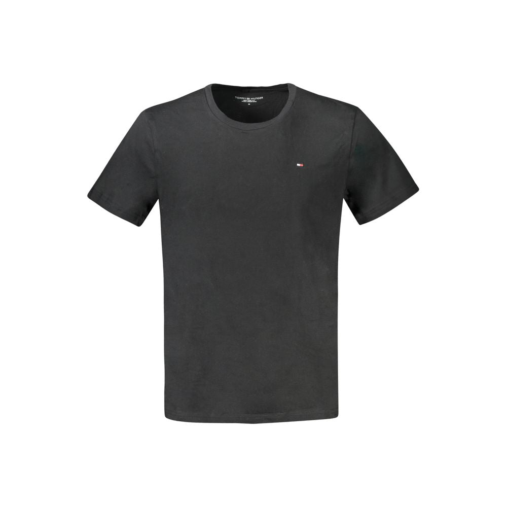 Black Cotton Men TShirt-Tommy Hilfiger-LabelTerrace.com