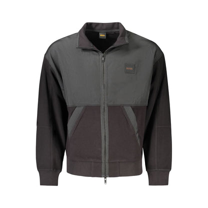 Black Cotton Men's Jacket-Hugo Boss-LabelTerrace.com