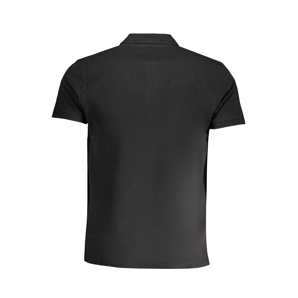 Black Cotton Polo Shirt-Cavalli Class-LabelTerrace.com