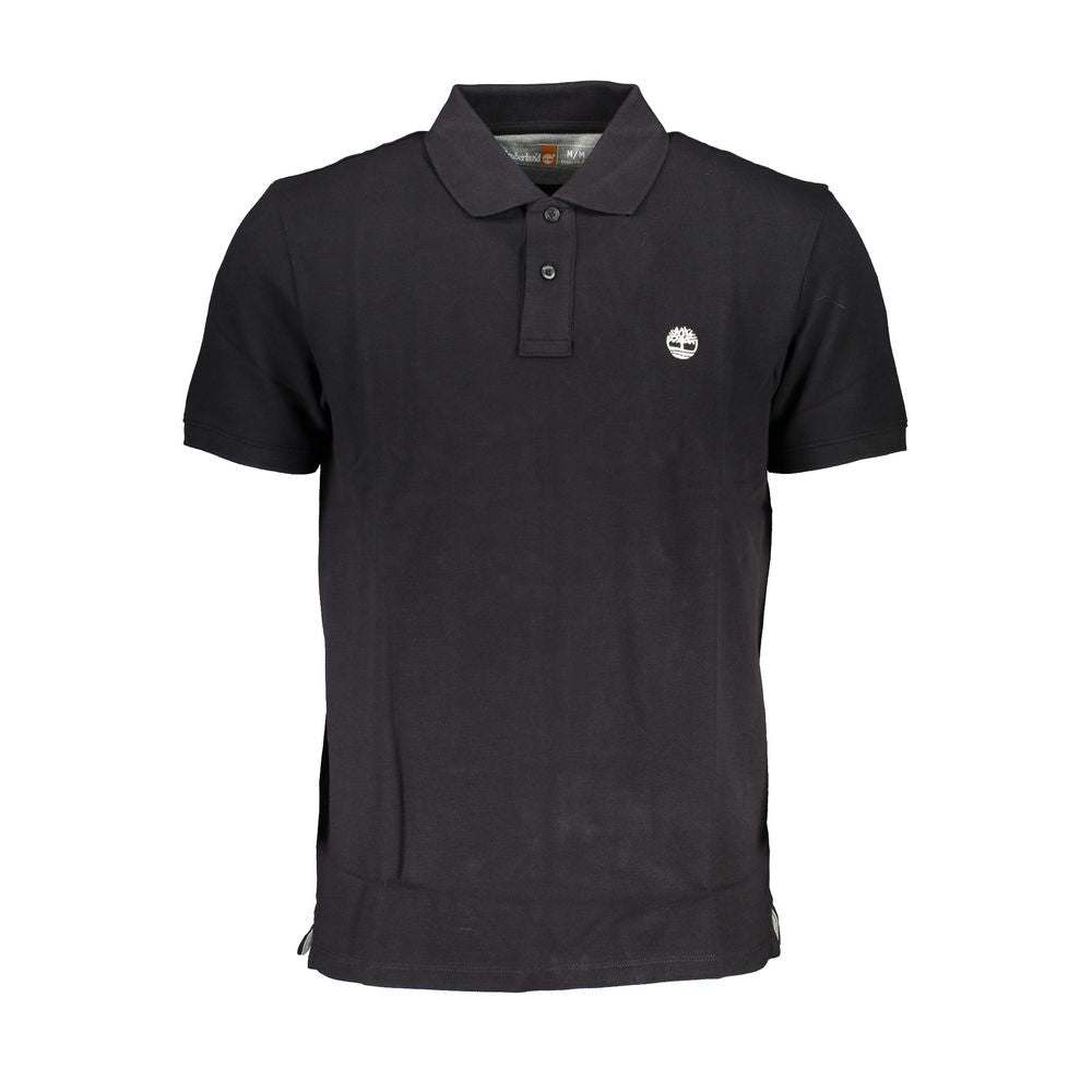 Black Cotton Polo Shirt-Timberland-LabelTerrace.com