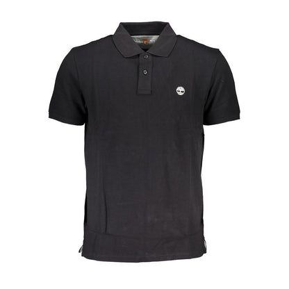 Black Cotton Polo Shirt-Timberland-LabelTerrace.com