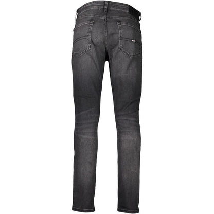 Black Cotton Slim Men Jeans-Tommy Hilfiger-LabelTerrace.com