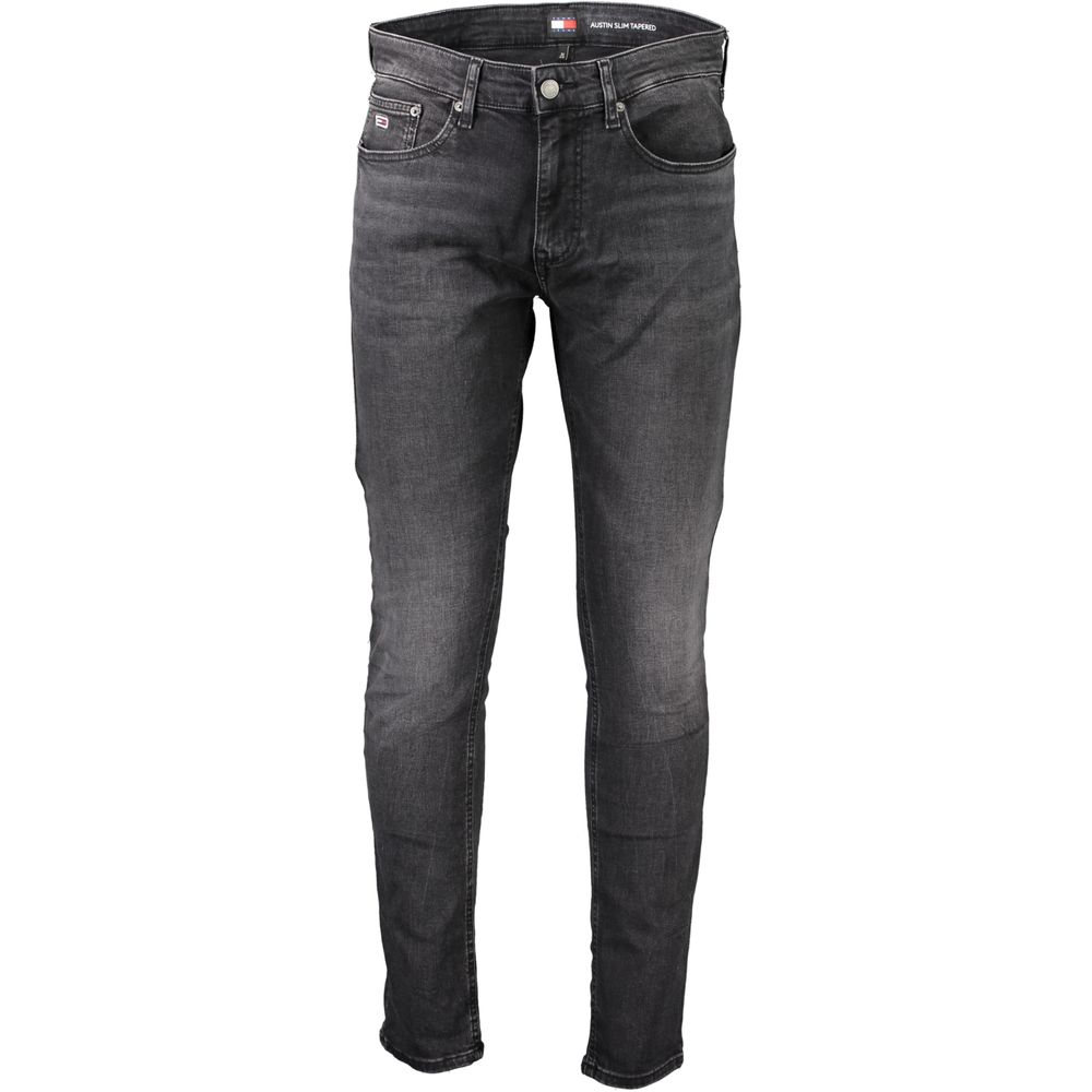 Black Cotton Slim Men Jeans-Tommy Hilfiger-LabelTerrace.com