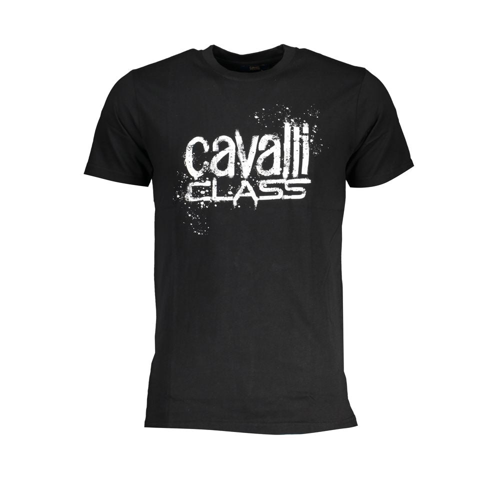 Black Cotton T-Shirt-Cavalli Class-LabelTerrace.com