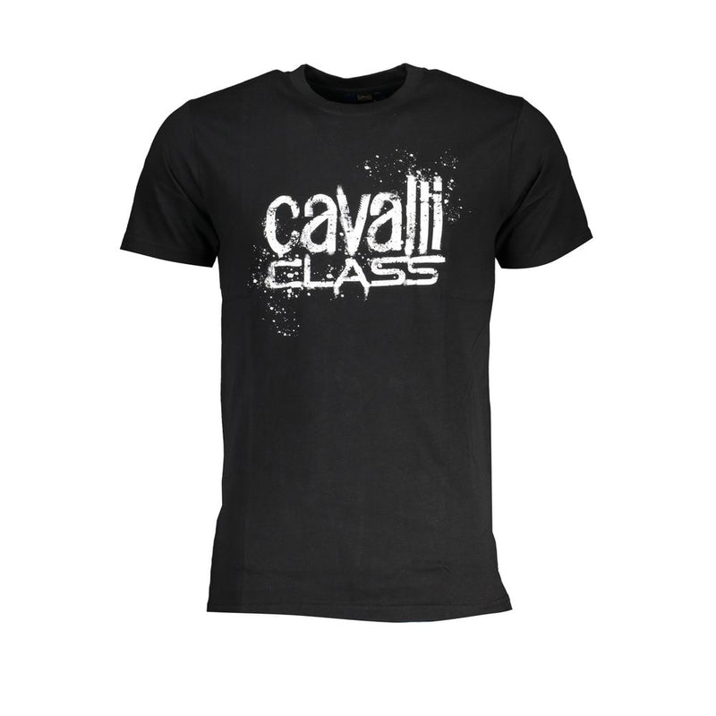 Black Cotton T-Shirt-Cavalli Class-LabelTerrace.com