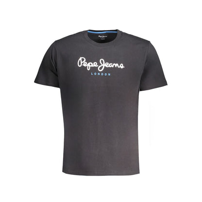 Black Cotton T-Shirt-Pepe Jeans-LabelTerrace.com