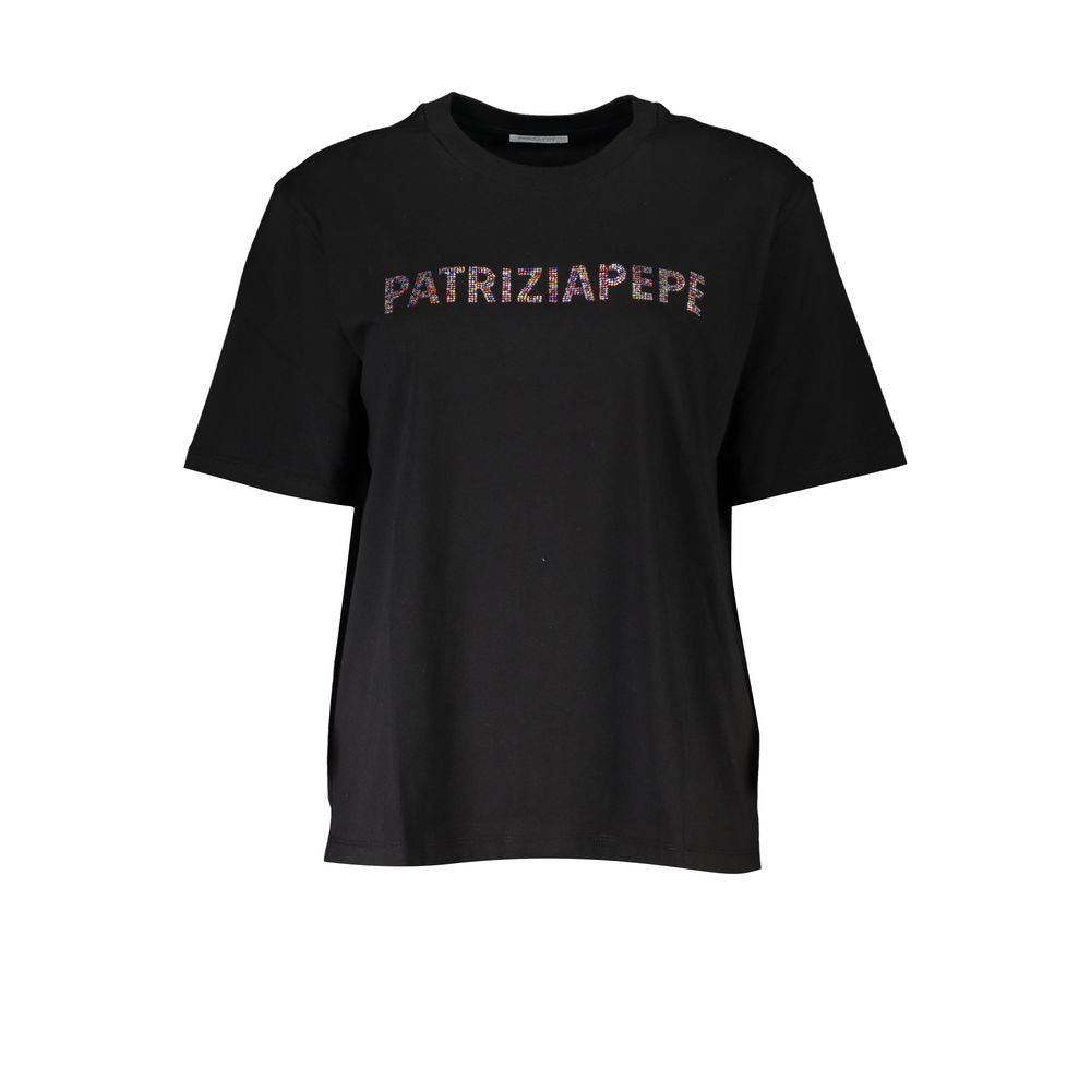 Black Cotton Women T-Shirt-Patrizia Pepe-LabelTerrace.com