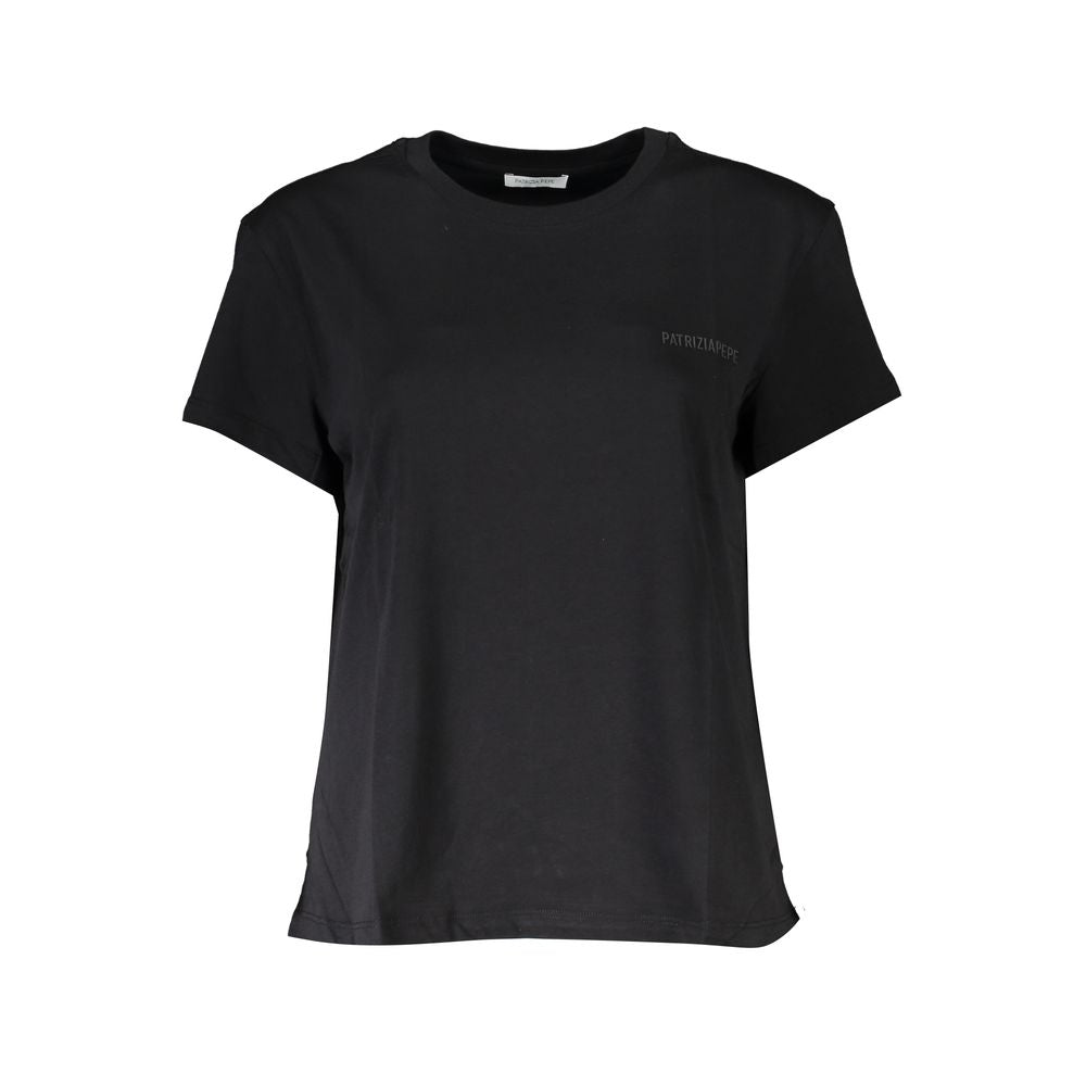 Black Cotton Women T-Shirt-Patrizia Pepe-LabelTerrace.com
