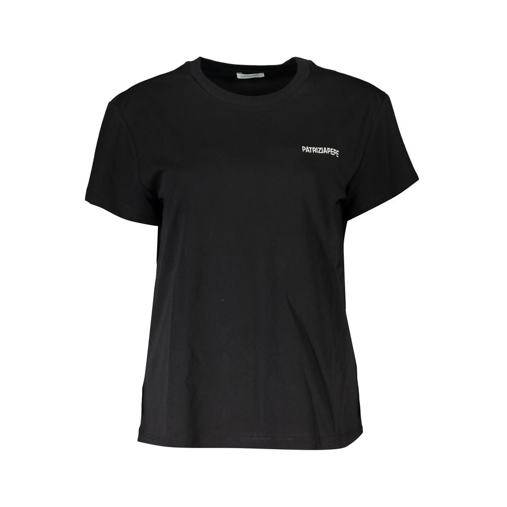Black Cotton Women T-Shirt-Patrizia Pepe-LabelTerrace.com
