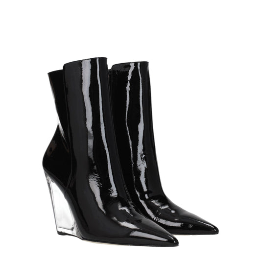 Black Leather Ankle Boots-Stuart Weitzman-LabelTerrace.com