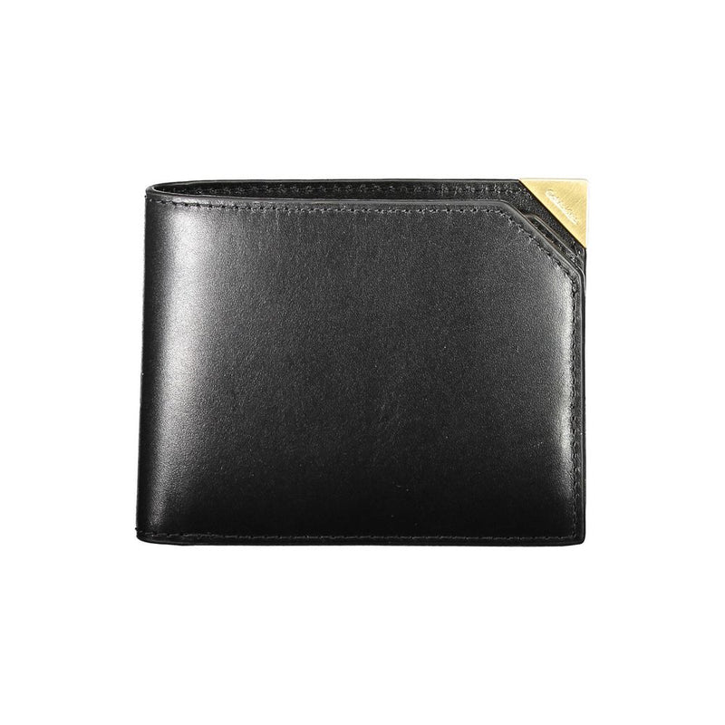 "Black Leather Men Wallet"-Calvin Klein-LabelTerrace.com