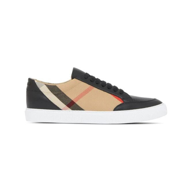 Black Leather New Salmond Sneakers-Burberry-LabelTerrace.com