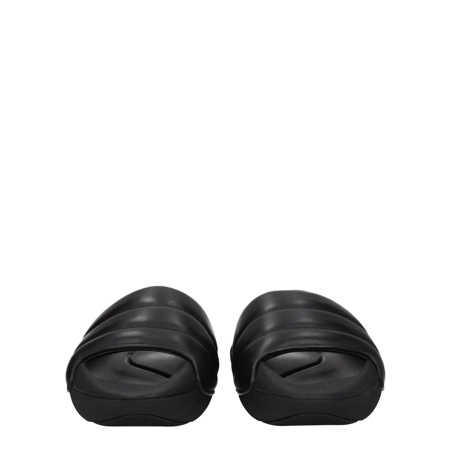 Black Leather Slippers-Balmain-LabelTerrace.com
