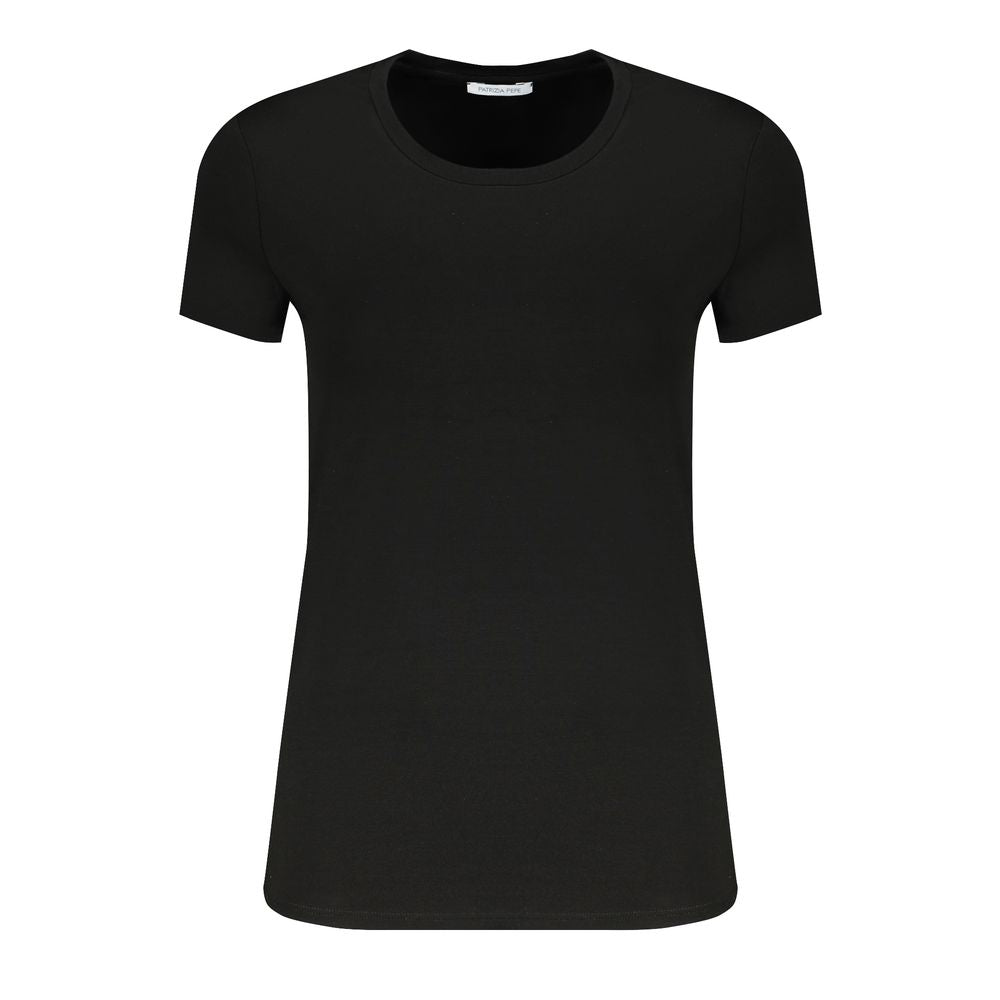 Black Organic Cotton Women T-Shirt-Patrizia Pepe-LabelTerrace.com