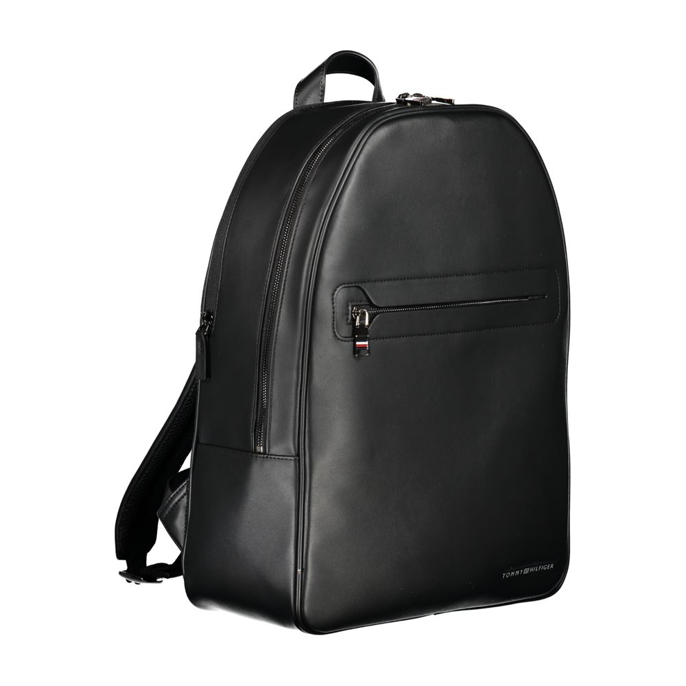 Black Polyester Backpack-Tommy Hilfiger-LabelTerrace.com
