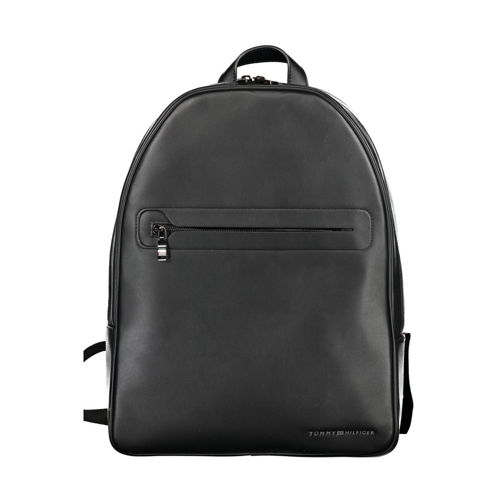 Black Polyester Backpack-Tommy Hilfiger-LabelTerrace.com