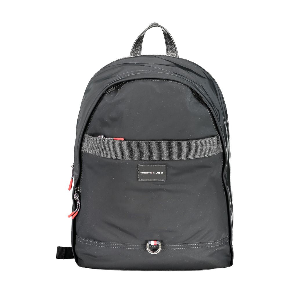 Black Polyester Backpack-Tommy Hilfiger-LabelTerrace.com