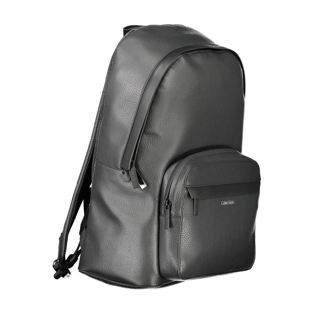 Black Polyester Men Backpack-Calvin Klein-LabelTerrace.com