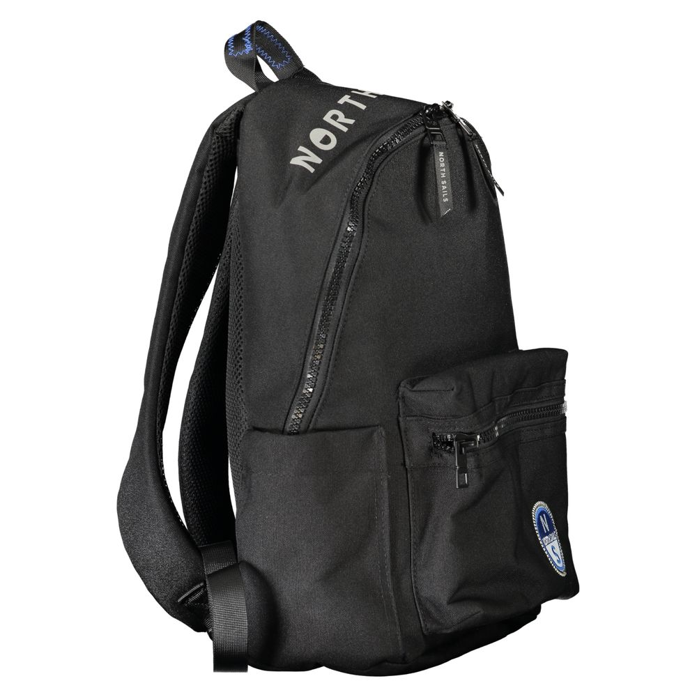 Black Polyester Men Backpack-North Sails-LabelTerrace.com