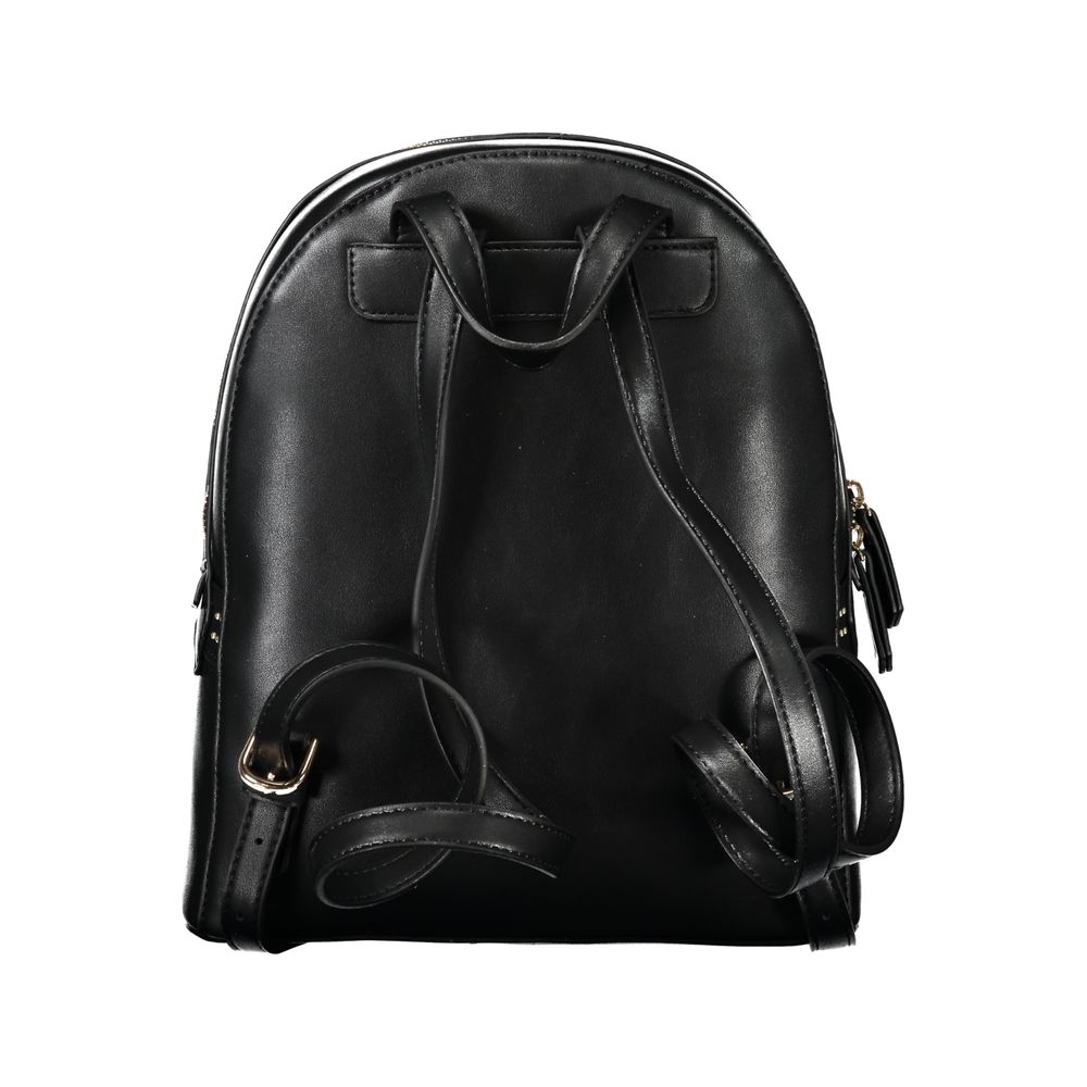 Black Polyethylene Women Backpack-Mario Valentino-LabelTerrace.com