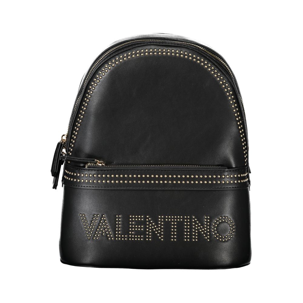 Black Polyethylene Women Backpack-Mario Valentino-LabelTerrace.com