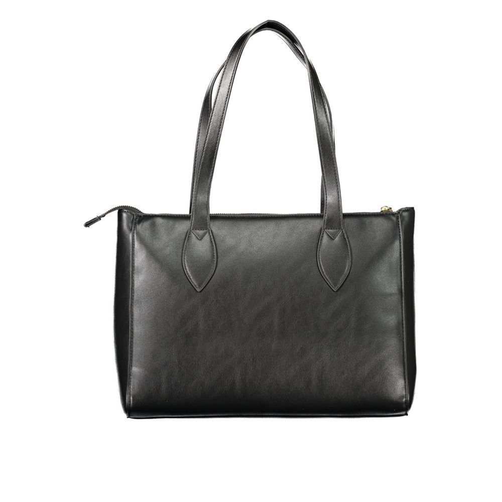 Black Polyethylene Women Handbag