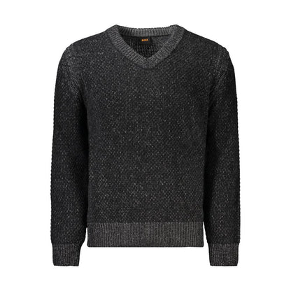 Black Wool Men Sweater-Hugo Boss-LabelTerrace.com