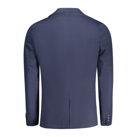 Blue Cotton Men Jacket-Guess Jeans-LabelTerrace.com