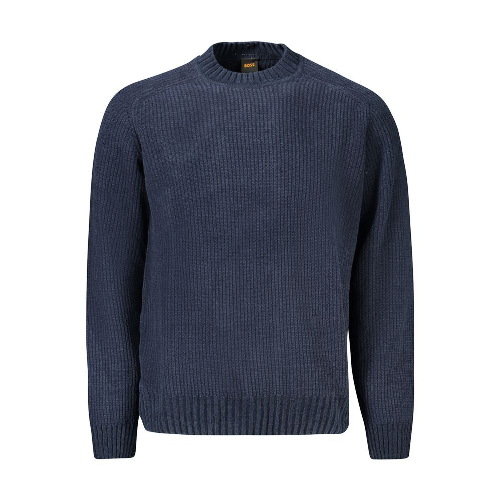 Blue Cotton Men Sweater-Hugo Boss-LabelTerrace.com