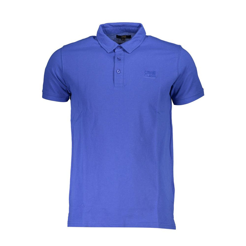 Blue Cotton Polo Shirt-Cavalli Class-LabelTerrace.com