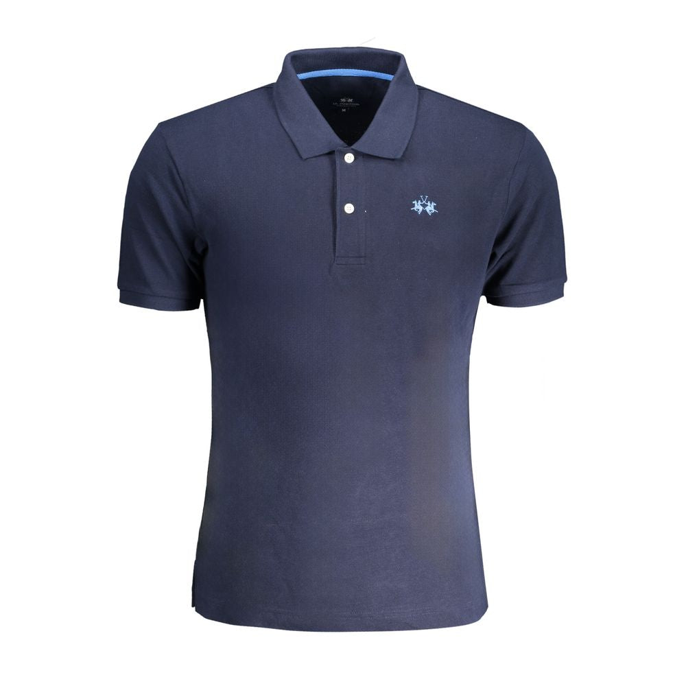 Blue Cotton Polo Shirt-La Martina-LabelTerrace.com