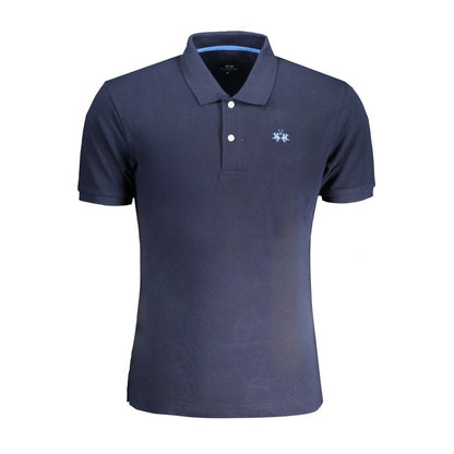 Blue Cotton Polo Shirt-La Martina-LabelTerrace.com