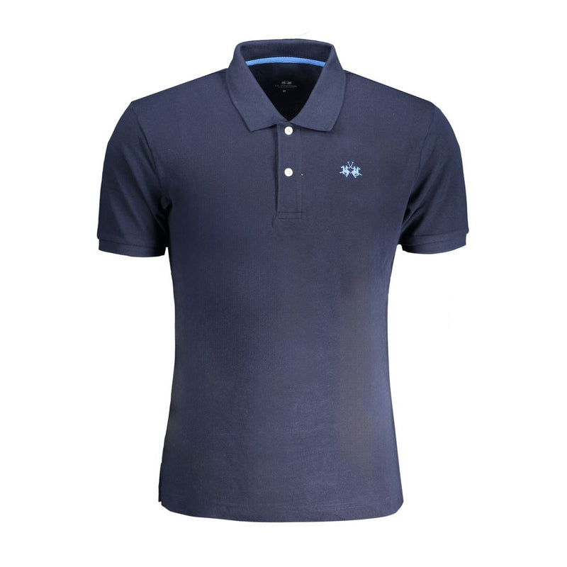 Blue Cotton Polo Shirt-La Martina-LabelTerrace.com