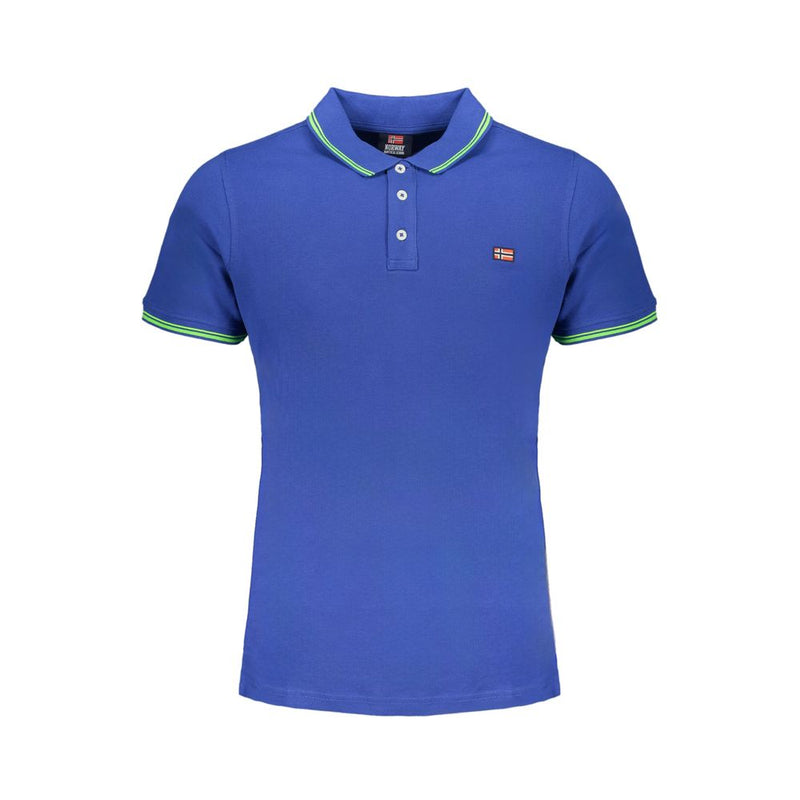 Blue Cotton Polo Shirt-Norway 1963-LabelTerrace.com