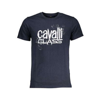 Blue Cotton T-Shirt-Cavalli Class-LabelTerrace.com