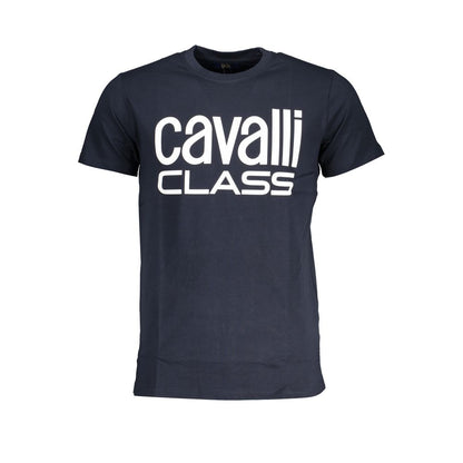 Blue Cotton T-Shirt-Cavalli Class-LabelTerrace.com