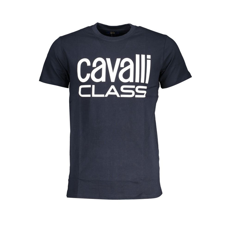 Blue Cotton T-Shirt-Cavalli Class-LabelTerrace.com
