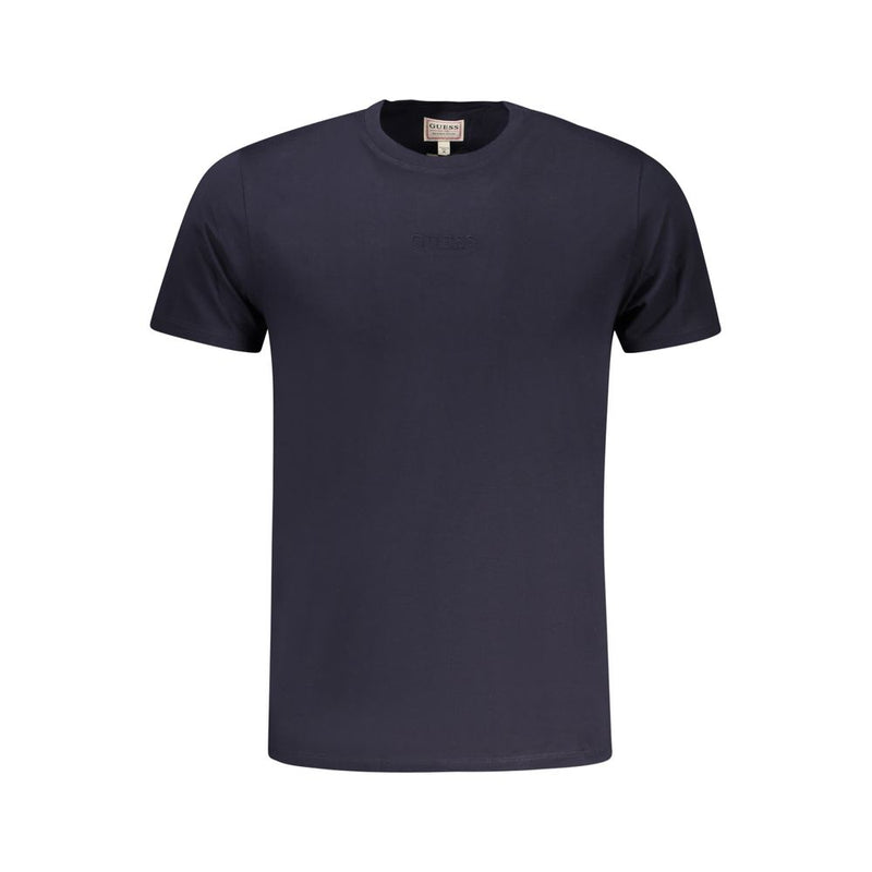 Blue Cotton T-Shirt-Guess Jeans-LabelTerrace.com