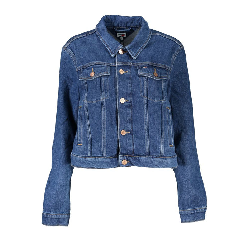 Blue Cotton Women Jacket-Tommy Hilfiger-LabelTerrace.com