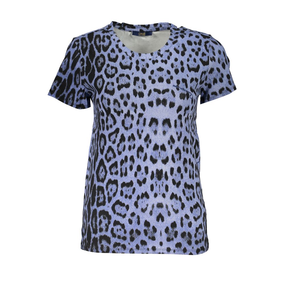 Blue Cotton Women T-Shirt-Cavalli Class-LabelTerrace.com