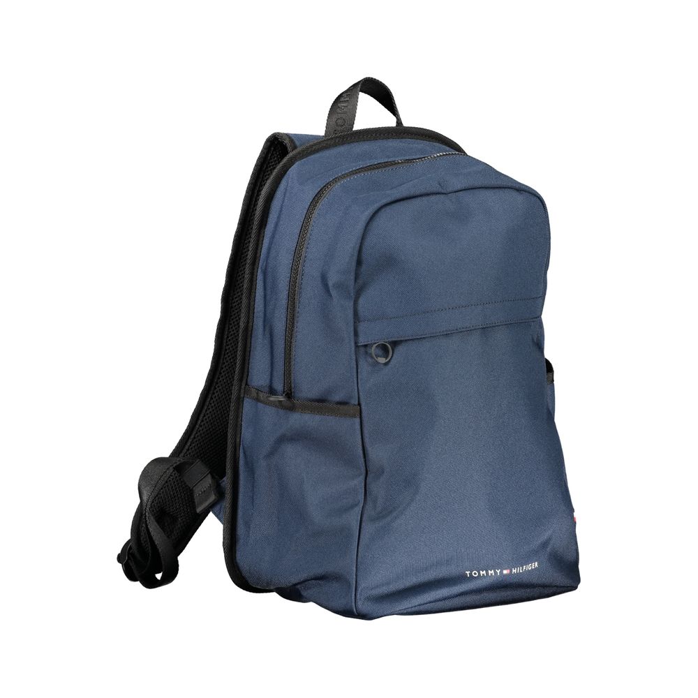 Blue Polyester Backpack-Tommy Hilfiger-LabelTerrace.com