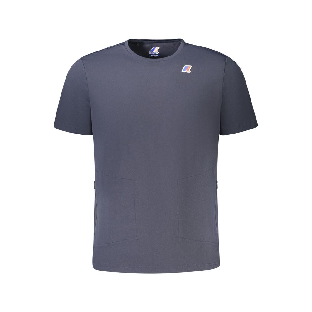 Blue Polyester Men T-Shirt-K-WAY-LabelTerrace.com