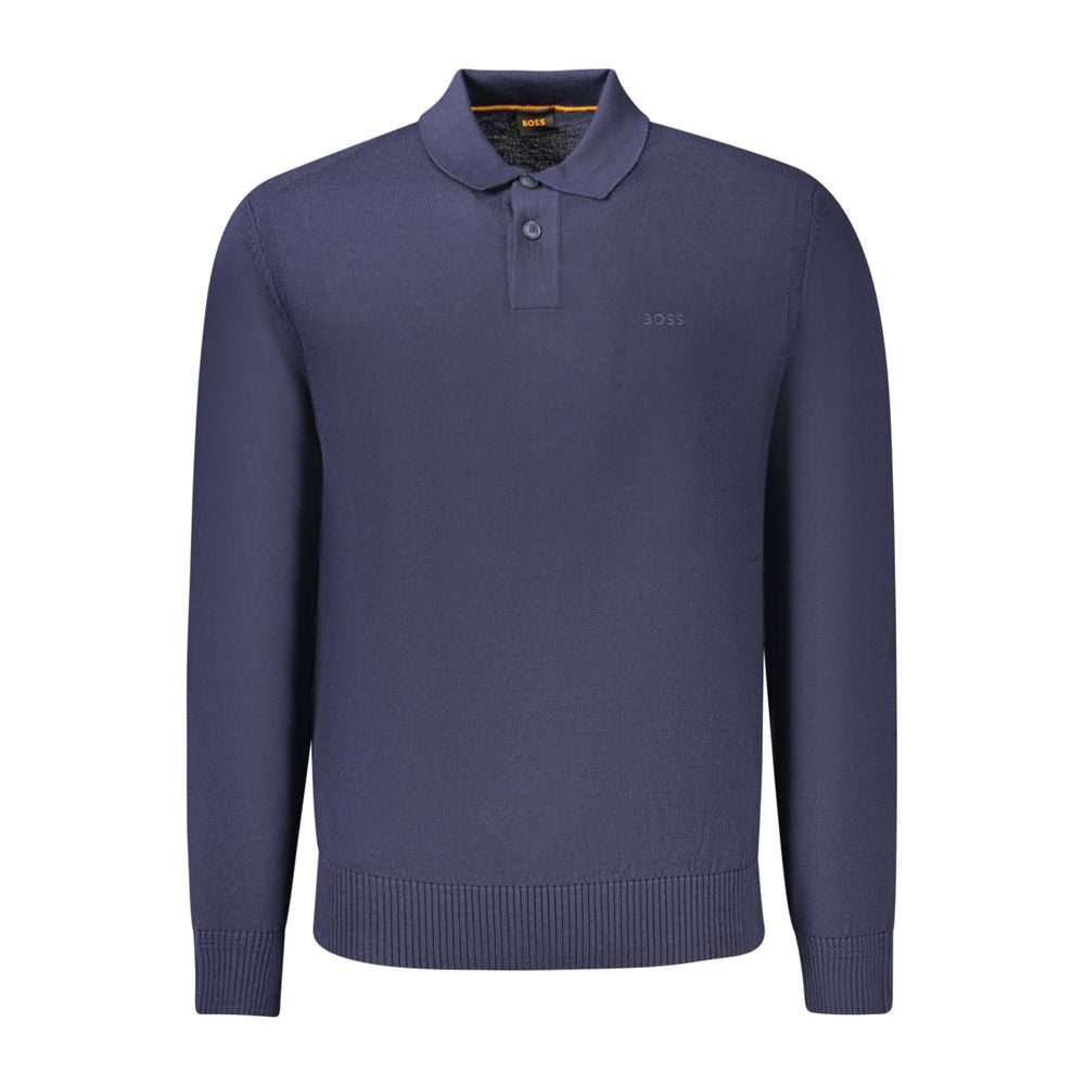 Blue Wool Mens Sweater-Hugo Boss-LabelTerrace.com