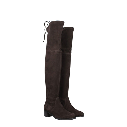 Brown Leather Over The Knee-Stuart Weitzman-LabelTerrace.com