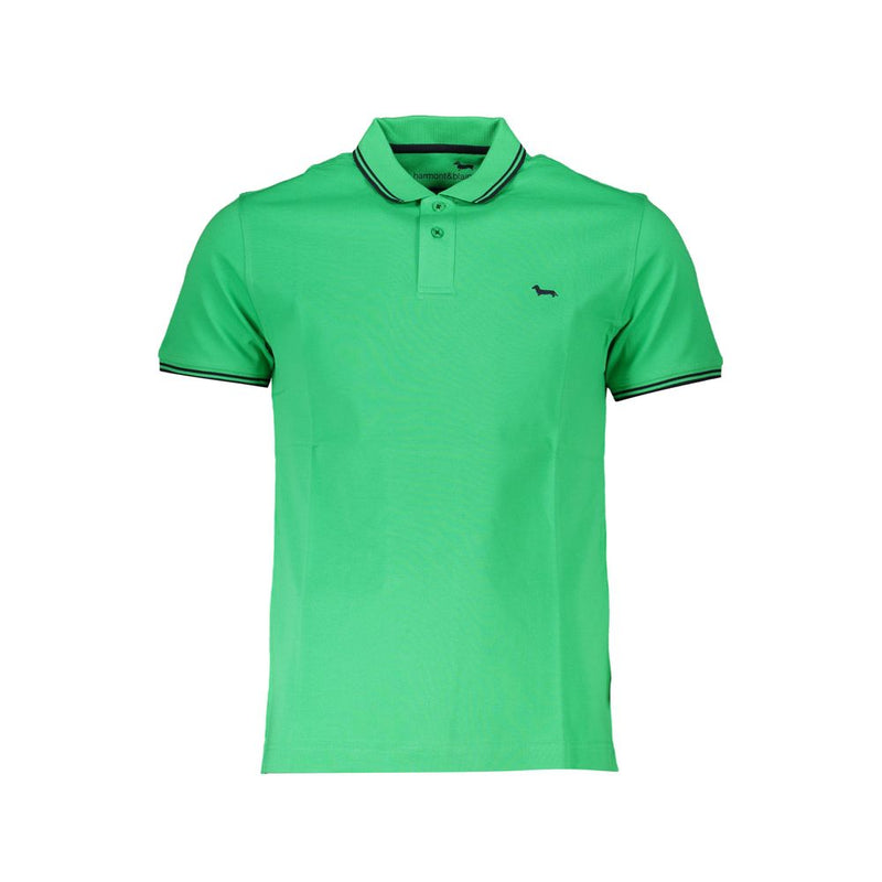 Chic Green Cotton Polo with Contrast Detailing-Harmont & Blaine-LabelTerrace.com